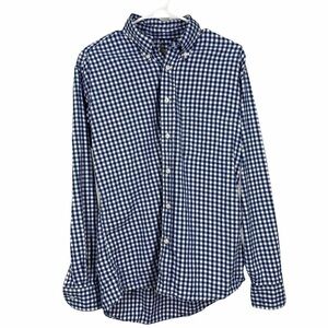 BILLS KHAKIS Blue Check Flannel Button-Up Shirt Medium Cotton